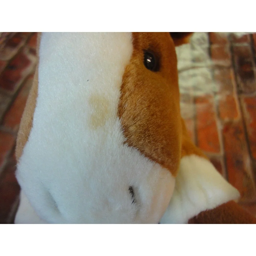 Russ Berrrie Pony Hand Puppet Stuffed Animal Plush Brown White Derby Horse 13